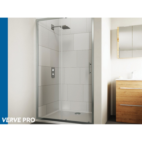 Flair Verve Pro Sliding Shower Door | Chrome, Matt Black | 1000mm to 1800mm