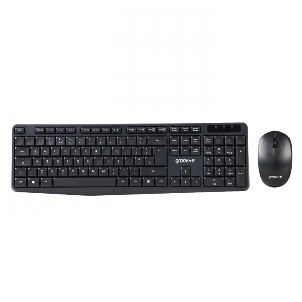 Groove Wireless Full Size Keyboard and Mouse Set - Black