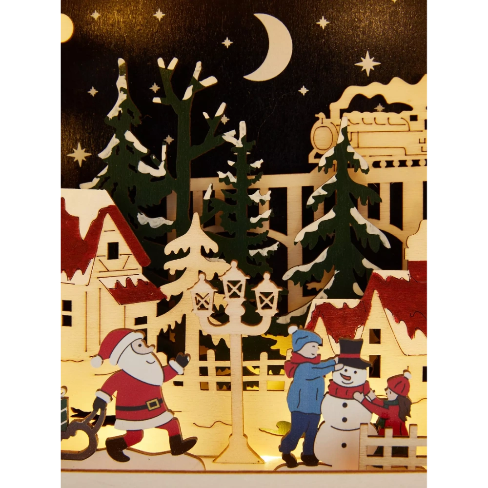Three Kings InLit Wooden Santa's TeleTown | 2590070
