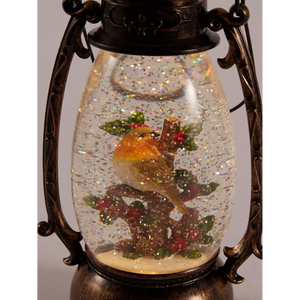 Three Kings Snow Swirl Festive Robin Lantern | 2537116