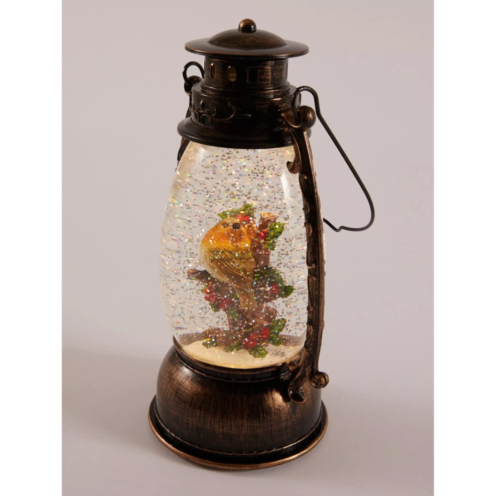 Three Kings Snow Swirl Festive Robin Lantern | 2537116