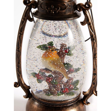 Three Kings Snow Swirl Festive Robin Lantern | 2537116