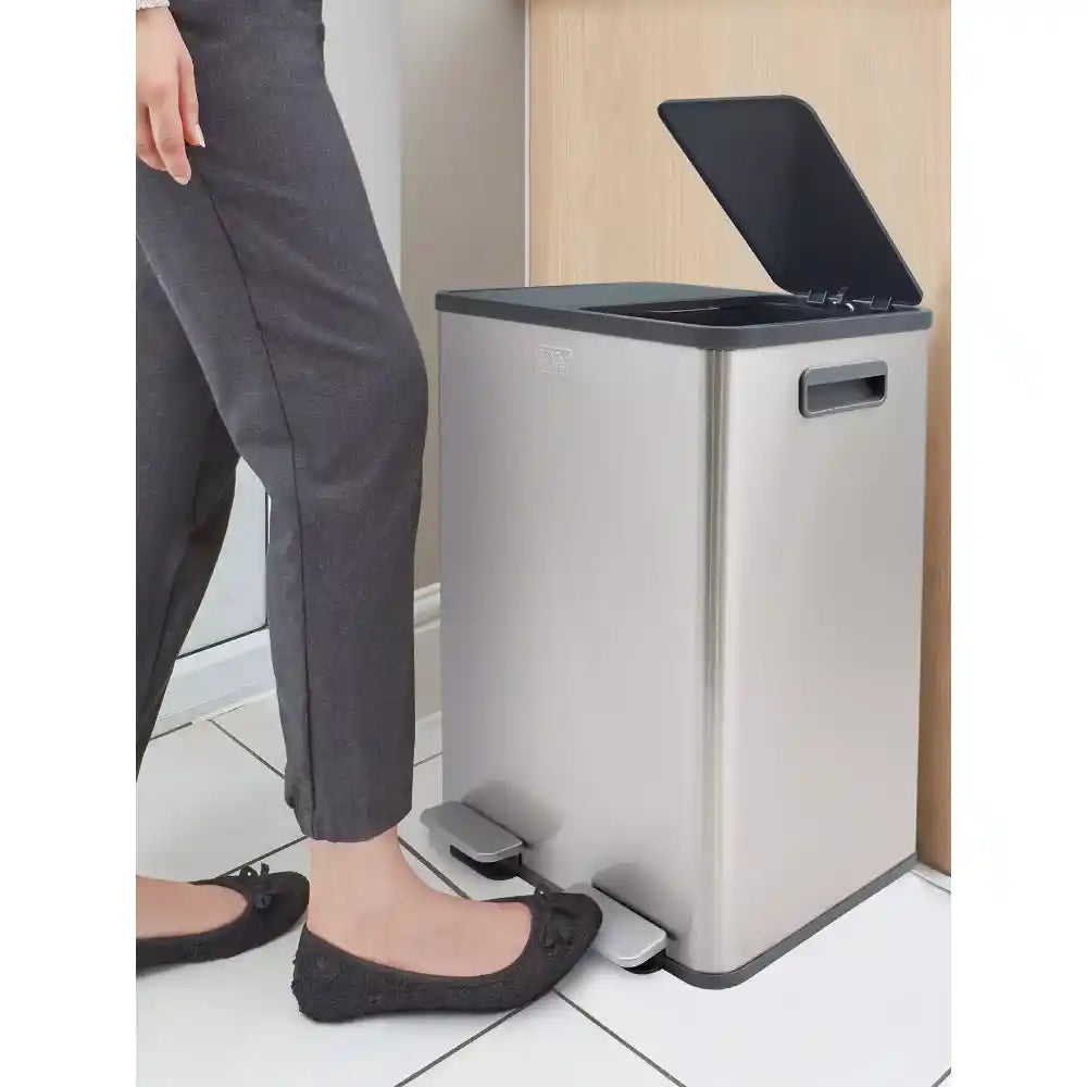 Black & Decker Slim Lime Recycle Bin 40 Litre Two Section | 61269