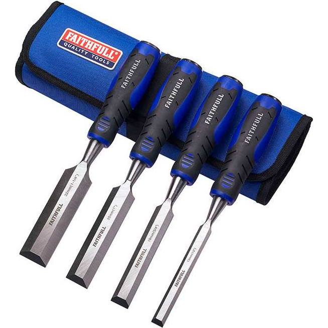 Faithfull Chisel Set with Storage Roll, 4 Piece | XMS24CHISEL4