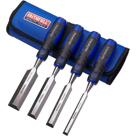 Faithfull Chisel Set with Storage Roll, 4 Piece | XMS24CHISEL4