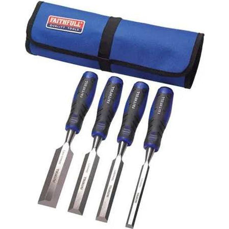 Faithfull Chisel Set with Storage Roll, 4 Piece | XMS24CHISEL4