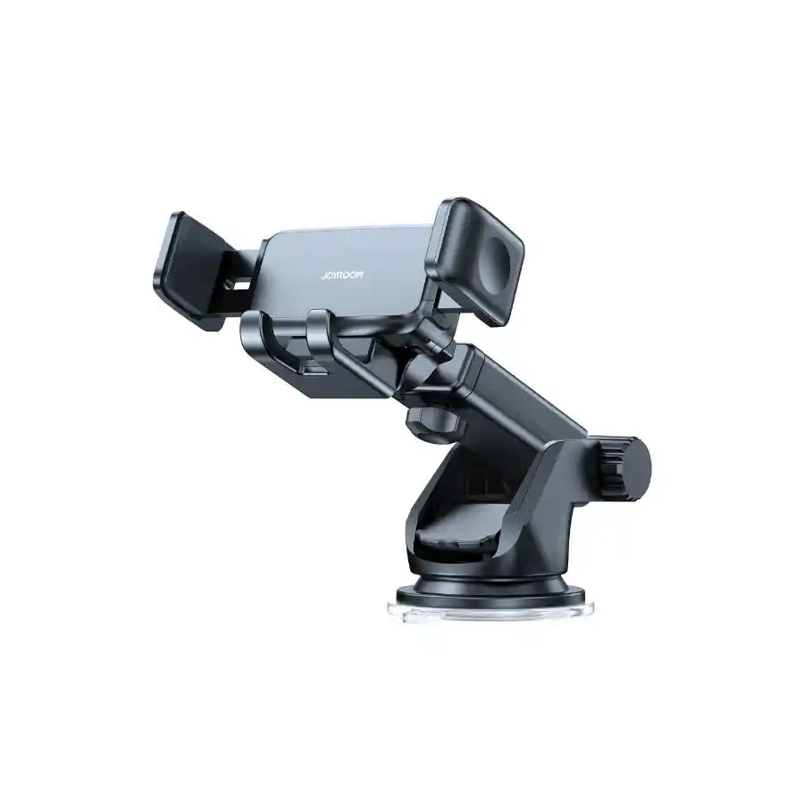 Car phone holder with swivel arm on a white background