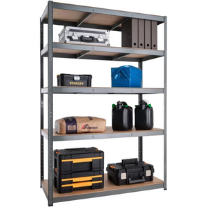 Blackspur Galvanised Steel 5 Tier Boltless Shelving Unit 178cm x 90cm x 30cm | SU130