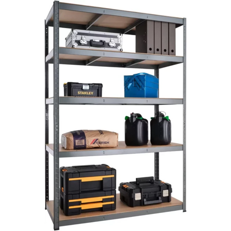 Blackspur Galvanised Steel 5 Tier Boltless Shelving Unit 178cm x 90cm x 30cm | SU130