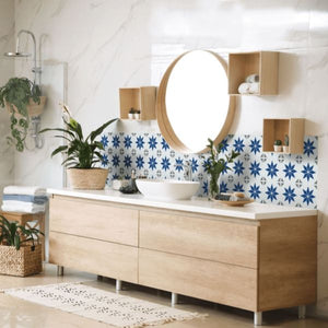 DC Fix Self Adhesive Wall Tile 15cm x 15cm - Alia Blue | F2703110