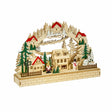Three Kings InLit Wooden Alpine Christmas Scene