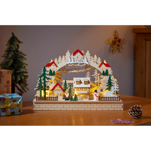 Three Kings InLit Wooden Alpine Christmas Scene | 2590066