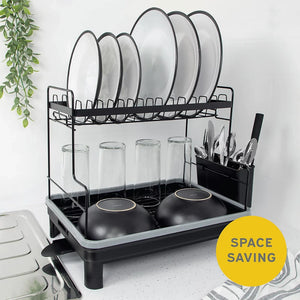 Blackmoor 2 Tier Dish Drainer - Black | 69189