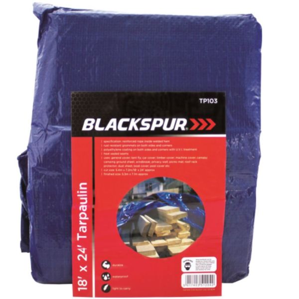 Blackspur Waterproof Tarpaulin 18ft x 24ft - Blue | TP103