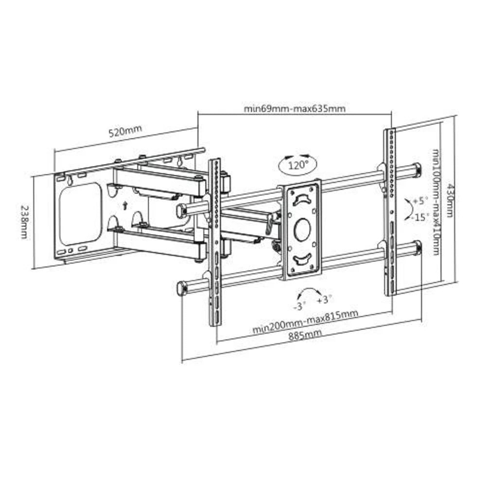 Brateck 37 Inch - 90 Inch Full Motion TV Wall Mount Swivel Bracket | 013385