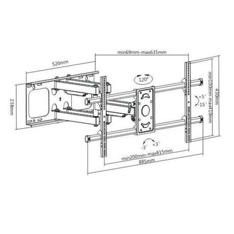 Brateck 37 Inch - 90 Inch Full Motion TV Wall Mount Swivel Bracket | 013385