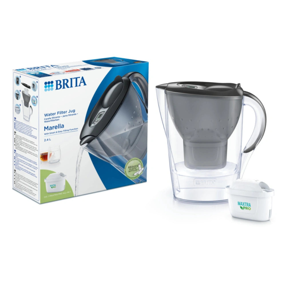 Brita Marella Cool Water Filter Jug 2.4 Litre + Maxtra Pro All-in-1 Water Filter - Grey | S1051121