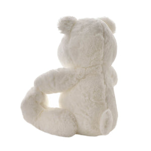 Large white plush teddy bear sitting upright with soft fluffy fur, rounded ears, and a cuddly appearance, 31cm Bambino style toy