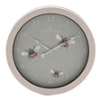 Wall clock with bee design on a gray background, brand 'Country Living' visible