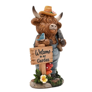 Country Living Highland Cows with Sign Welcome To My Garden | CL577