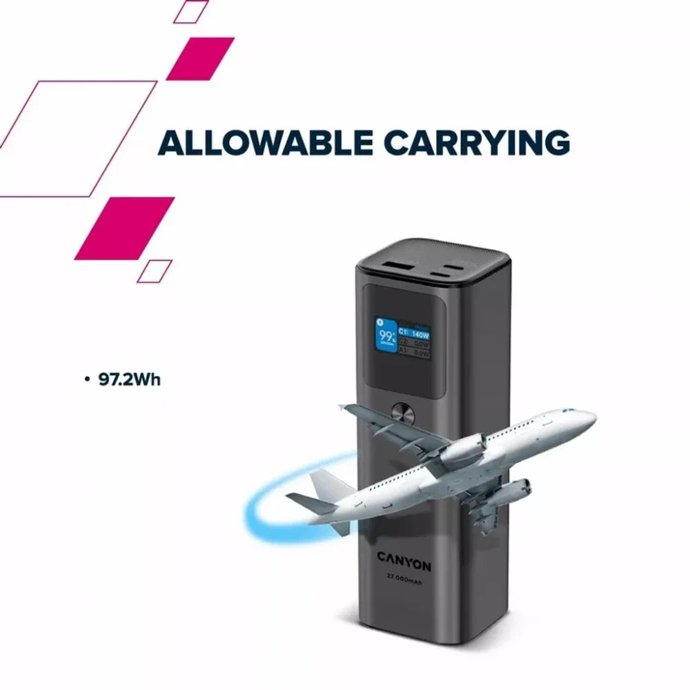 Canyon Power Bank 27000mAh PD140W | CNE-CPB2010DG