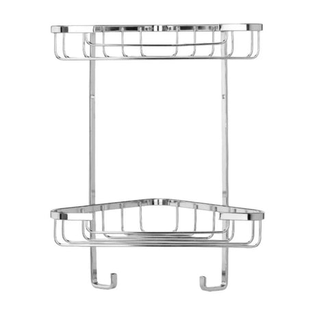 Croydex Wire Small 2 Tier Corner Basket - Chrome | CRXQM260841