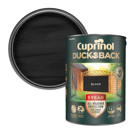 Cuprinol Ducksback Shed & Fence Paint 5 Litre - Black | 5244557