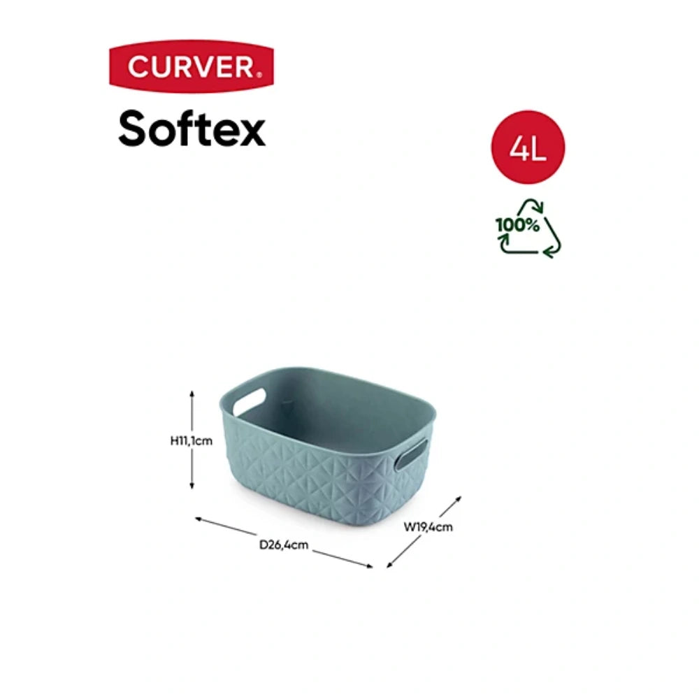 Curver Softex Small 4 Litre Storage Box - Teal | CUR260051