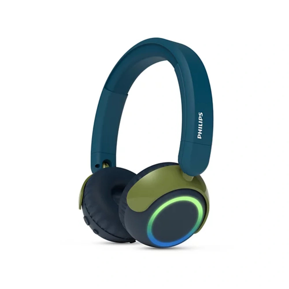 Philips Kids Wireless Lightup Foldable Headphones - Blue / Green