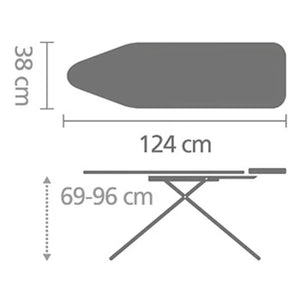 Brabantia Ironing Board B 124cm x 38cm for Steam Iron - Spring Bubbles | 134289