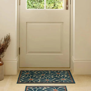 My Mat Nylon Doormat 50cm x 75cm - Boho Floral Blue | PT645738