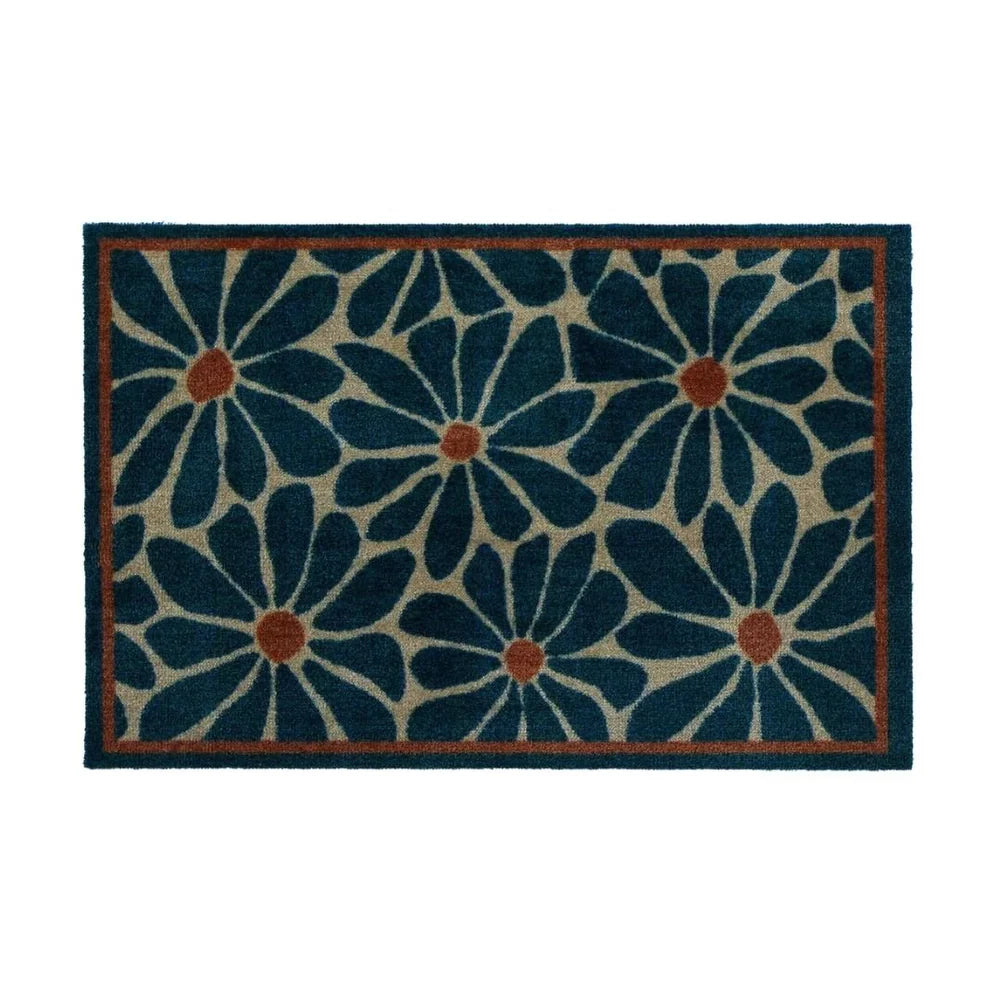 My Mat Nylon Doormat 50cm x 75cm - Boho Floral Blue | PT645738