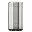 Chillys Original 500ml stainless steel food pot with brushed silver finish and crescent moon logo on white background