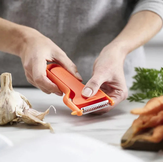 Joseph Joseph SafeStore Julienne Peeler with Blade Guard - Orange | 20168JJ