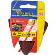 Safeline 94mm delta sanding pads 5 pack assorted grit in blue and yellow packaging with red label showing brown triangular sanding sheets