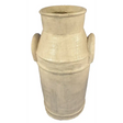Cream-colored ceramic milk churn planter with two handles, 36.5cm height, rustic farmhouse style decorative garden pot