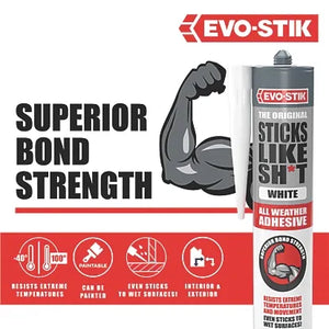 Evo-Stik Sticks Like Sh*t White Grab Adhesive All Weather 290ml | 30614237
