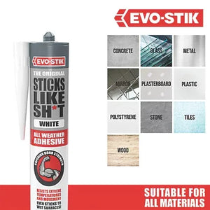 Evo-Stik Sticks Like Sh*t White Grab Adhesive All Weather 290ml | 30614237