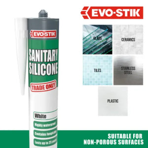 Evo-Stik Sanitary Silicone 280ml - White | 30613356
