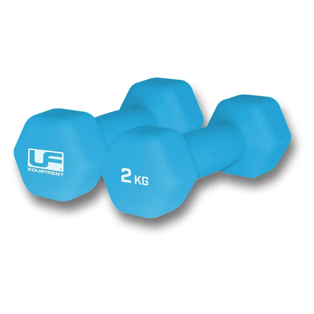Urban Fitness Hex Dumbbells - Neoprene Covered (Pair) 2 x 2kg - Sky Blue | UFW033
