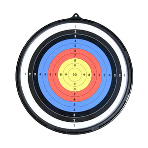Arrow180 Magnetic Dartboard Set featuring concentric circles in yellow center, red middle ring, blue outer ring, black and white numbered scoring zones from 1-10, mounted in black plastic frame with hanging hook