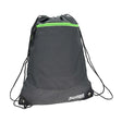 Urban Fitness charcoal black drawstring gym bag with neon green accent stripe and black cord straps, 2 litre capacity
