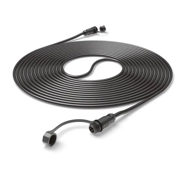 Segway 10 metre black antenna extension cable with connectors coiled on white background for GPS signal range enhancement