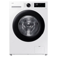 Samsung Series 5 white front-load washing machine with 9kg capacity, 1400 spin speed, black circular door frame, digital display panel and control knob on white body