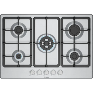 Bosch Series 4 75 cm Gas Hob - Stainless Steel | PGQ7B5K90