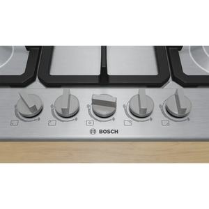 Bosch Series 4 75 cm Gas Hob - Stainless Steel | PGQ7B5K90