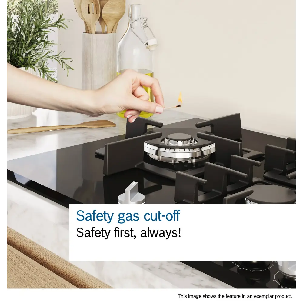 Bosch Series 4 75 cm Gas Hob - Stainless Steel | PGQ7B5K90