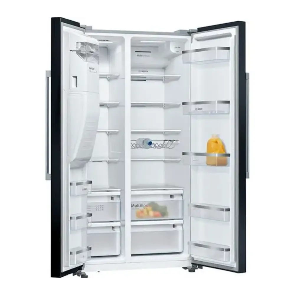 Bosch Series 6 American Style Fridge Freezer Plumbed - Black | KAD93ABEP
