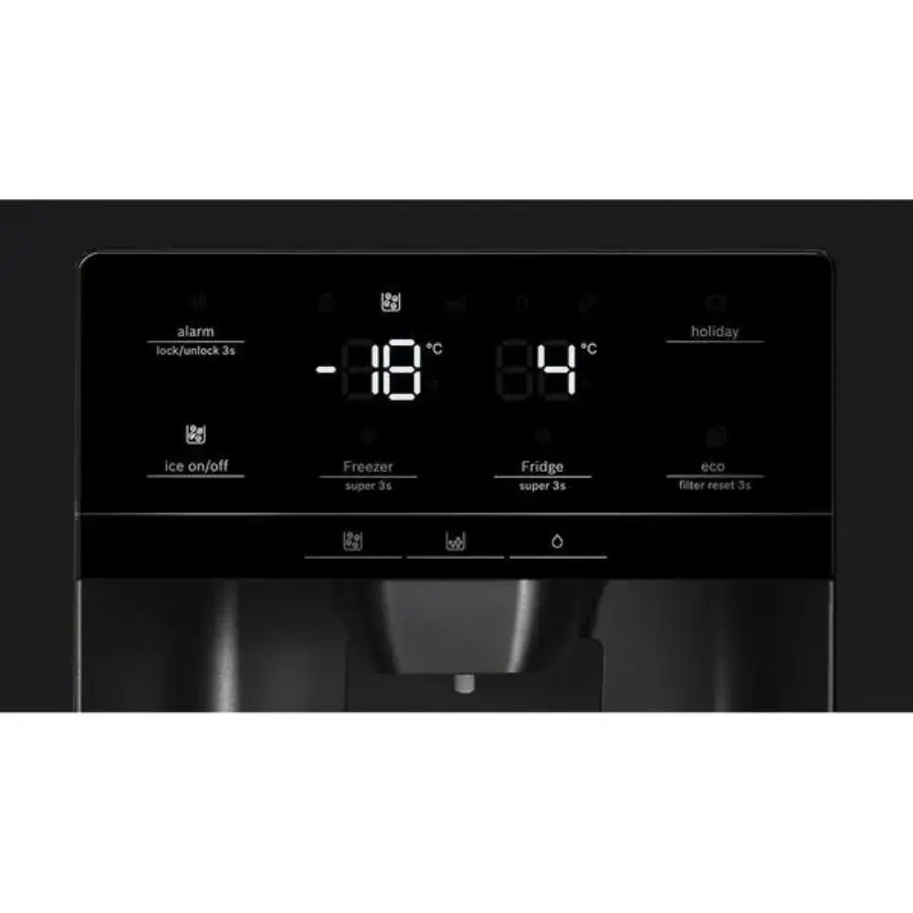 Bosch Series 6 American Style Fridge Freezer Plumbed - Black | KAD93ABEP