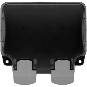 Luceco 13A Grey 2 Gang Outdoor Weatherproof Switched Socket | WP22-02